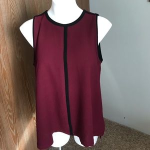 Madewell Burgandy Boxy Work Career Sleeveless Top